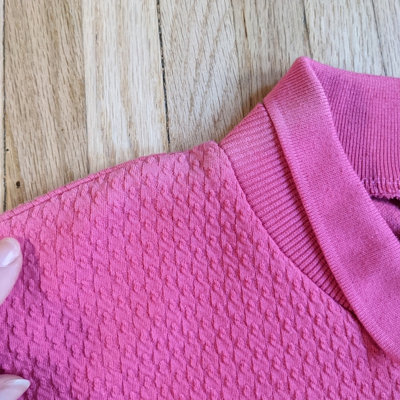 Vintage Textured & Embroidered Double Collar Polo Sweater 1980s TanJay - Picture 4 of 4